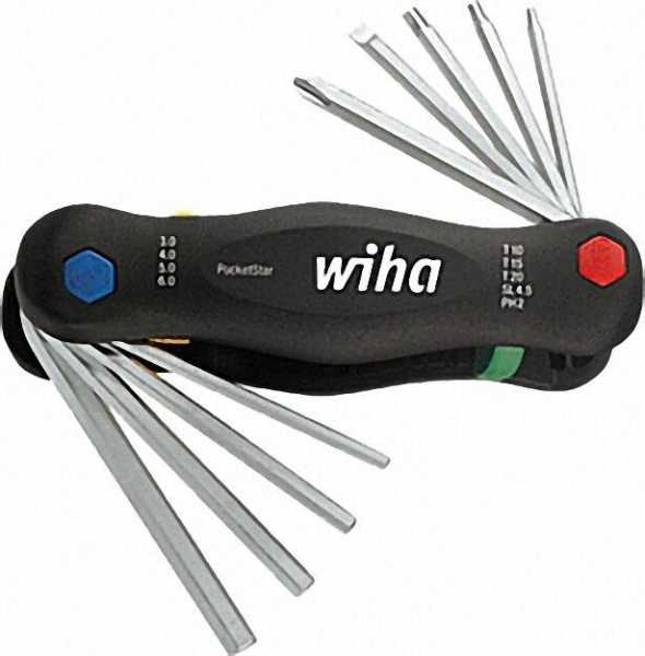 Gemischter Stiftschlüsselsatz SL4,5/PH2/T10/T15/T20/ SW3/4/5/6, 9-teilig Typ 351 PG9X