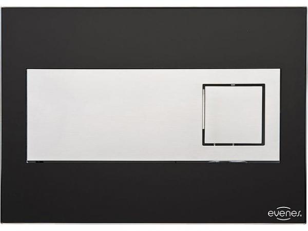 Evenes Betätigungsplatte Emon Transparent.Kunst Stück,eckig, schwarz,Bet. v.vorne (UP 189)