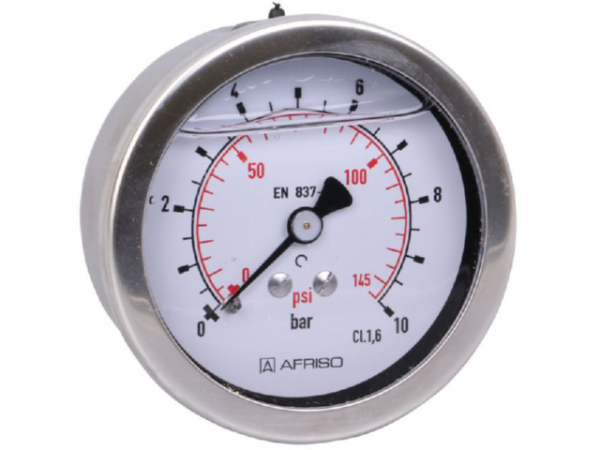 Manometer Glyzerin NG 63 axial 0 bis 10 bar