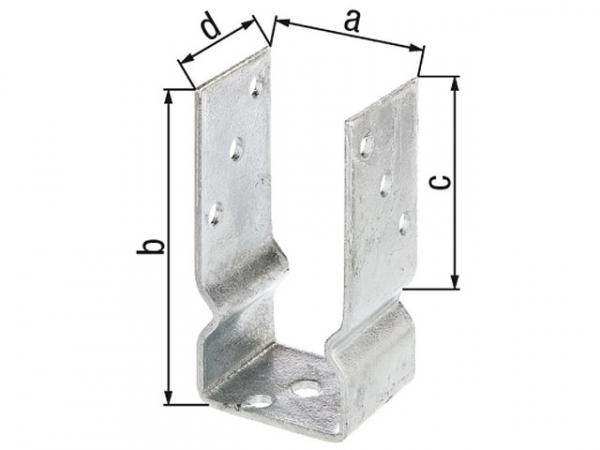 Pfostenträger U-Form, Typ 451, 71x150mm, feuerverzinkt