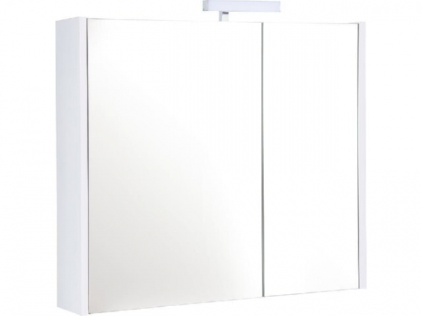 Spiegelschrank NOA mit LED-Leuchte, weiß Hochglanz, 800x700x155mm