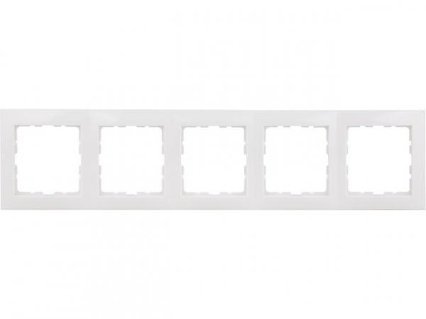 Rahmen Berker 10158989, 5fach S.1 polarweiß, glänzend, 1 Stück