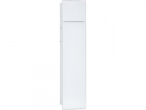 WC-Wandcontainer, innen weiß, 2 weiße Glastüren, 2 Leerfächer, BxH:180x825mm, Anschlag links