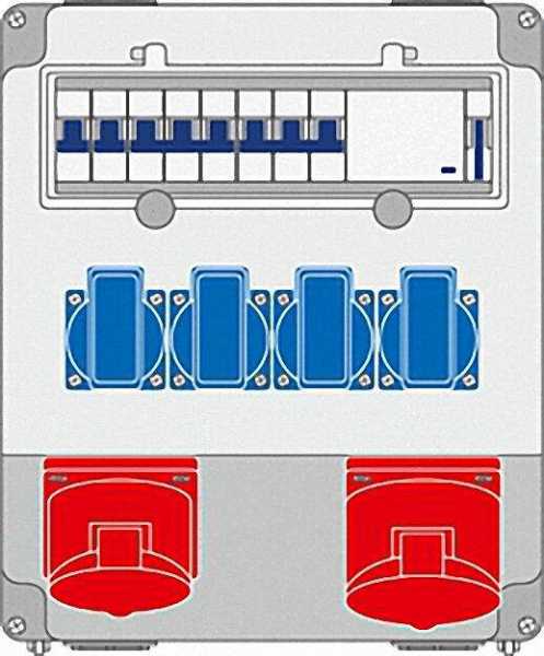 Steckdosen-Kombination CEE-Steckdosen: 1x5/32A+1x5/16A 4 Schuko-Steckdosen