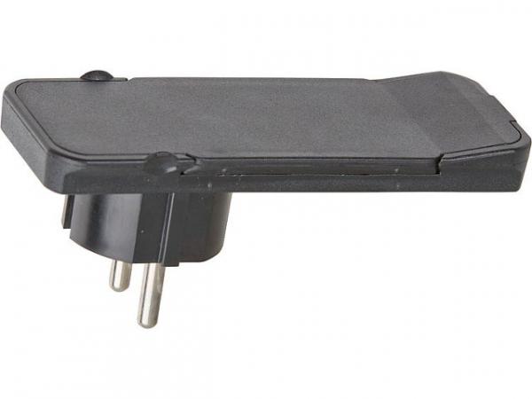 Flat Plug Schutzkontaktstecker Flachstecker in schwarz wiederanschließbar, ohne Leitung