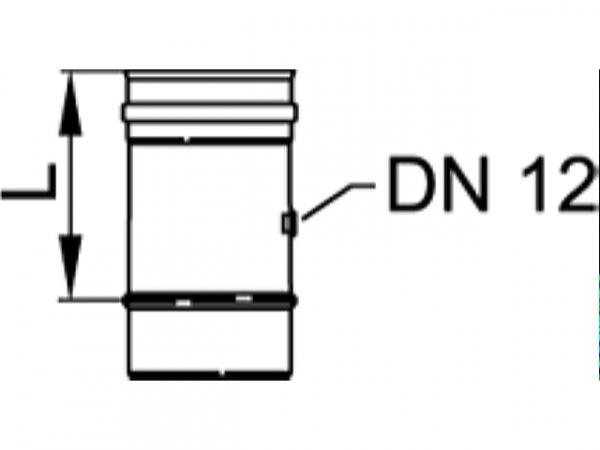 VIESSMANN 9564843 Vitoset Längenelement mit Messöffnung, einwandig, Systemgröße 130mm