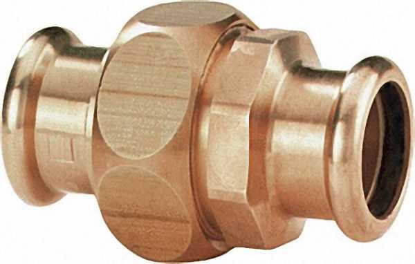 Rotguß Pressfitting Verschraubung i/i D: 22mm Typ 6330 flachdichtend, 2 Pressenden