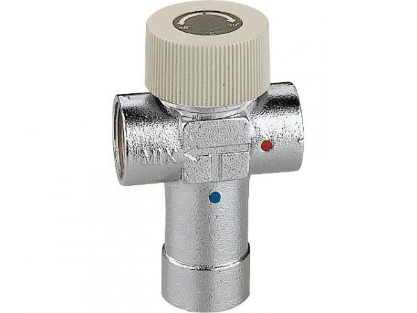 CALEFFI Thermomischer 520 einstellbar, verchromt, 1/2'' Einstellbereich: 40°C bis 60°C