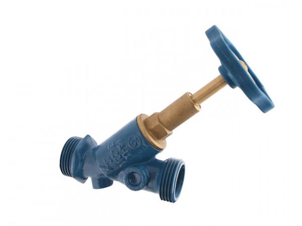 Freistromventil, Serie Blue-tec, mit Außengewinde MULTI, ohne Entleerung, mit steigender Spindel, DN15, Außengewinde 3/4"