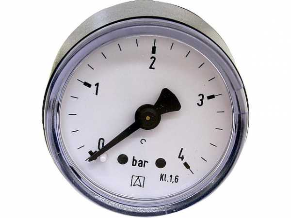 Manometer 0-4 bar, Durchmesser 40mm für G1/8 DN 6 1/8" axial