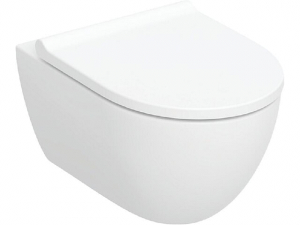 Combi-Pack Geberit Acanto Wand-Tiefspül-WC, weiß, spülrandlos WC-Sitz Softclose, QuickRelease,TurboFlush,KeraTect,