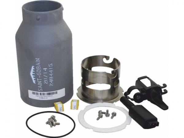 WOLF 8908075 Flammrohr Keramik COB-20 (Set)(bestehend aus: Flammrohr-Keramik,Adapterrohr, O-Ring, Dichtung,2 Parameterstecker)(ersetzt Art.-