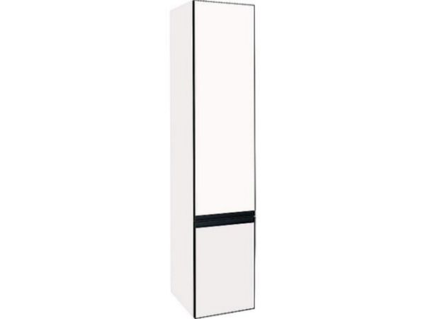 Hochschrank Benaro, 2 Türen, weiß matt lackiert, Anschlag rechts, 350x1625x370mm