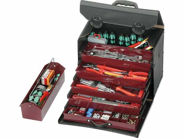 Werkzeugkoffer mit Schublade 410x220x310 mm 5-teilig, schwarz 44,000-581 Werkzeugtasche