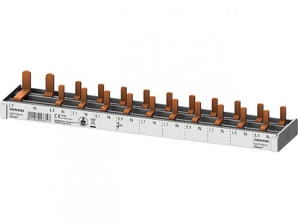 Stiftsammelschiene, 10mm² 1x FI 2pol. N-rechts 10x AFDD-LS Siemens 5ST3784-0 (12TE)