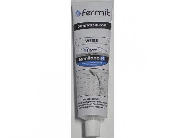 Fermit Silikon TOP N 100 ml, weiß für Abdichtungen vor allem in Sanitär- und Naßräumen, im Küchenbereich und Anbaumöbel