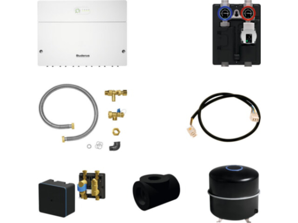 Buderus Gas-Brennwertkessel Logano plus KB192i.2/KB195i/GB212 Paket Hybrid-SetHYC40 mit Heizkreis-Schnellmontage, Druckausdehnungsgefäß, Mag