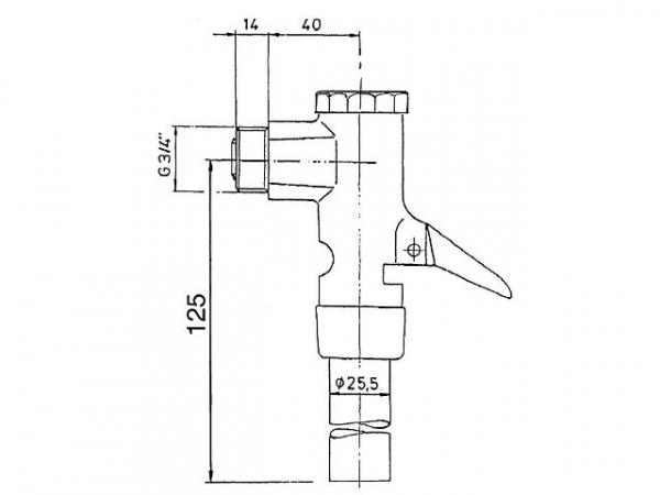BENKISER 802200 Oberteil für WC-Druckspüler Typ 845 1/2''
