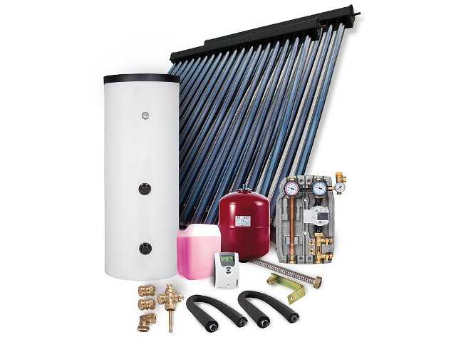 Solarpaket HP Aufdachmontage 12,11m² mit Solarspeicher 500L Solarpaket HP Aufdachmontage 12,11m² mit Solarspeicher 500L