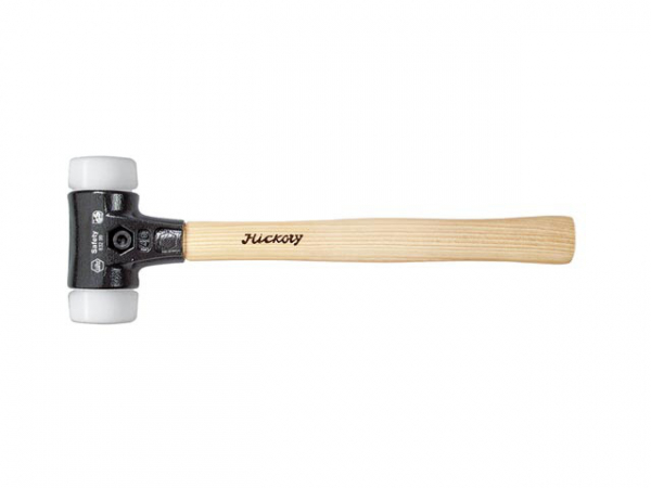 Wiha Schonhammer Safety sehr hart/sehr hart mit Hickory-Holzstiel, Rund-Schlagkopf (26645) 40 mm