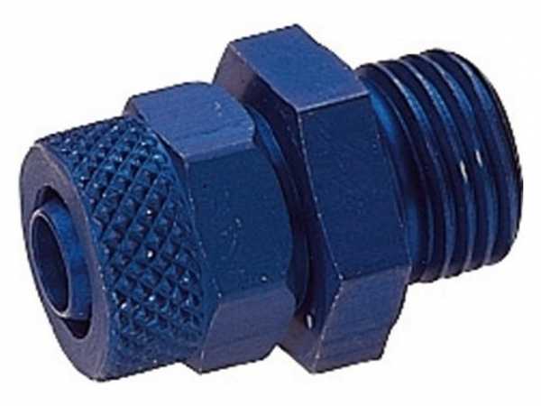 Schnellverschraubung Alu blau Außengewinde 3/8 AGx6/8,3 mm