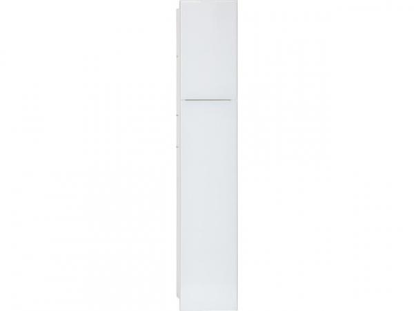 WC-Wandcontainer, innen weiß, 2 weiße Glastüren, 1 Papierfach, 2Fächer,BxH:180x975mm,Anschl.li.