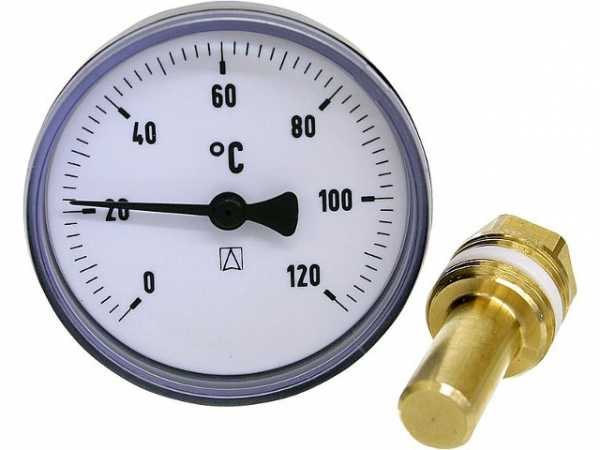 AFRISO Anlegethermometer Fußbodenheizung ATh 63 S 0/60°C 3/8-1 1/2 Kl. 2,  mit Feder