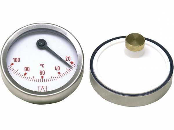AFRISO Bimetall-Thermometer D=63mm exzentrisch, 20-100°C, rot