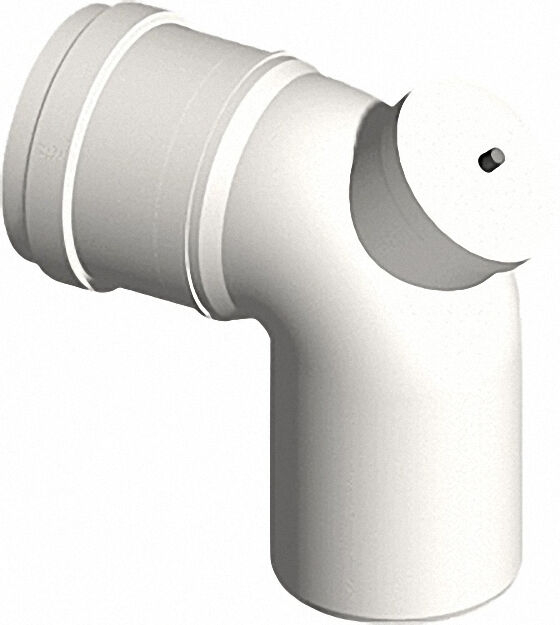 Kunststoff-abgassystem Bogen 87° mit Prüföffnung DN 110 Kunststoff-abgassystem Bogen 87° mit Prüföffnung DN 110