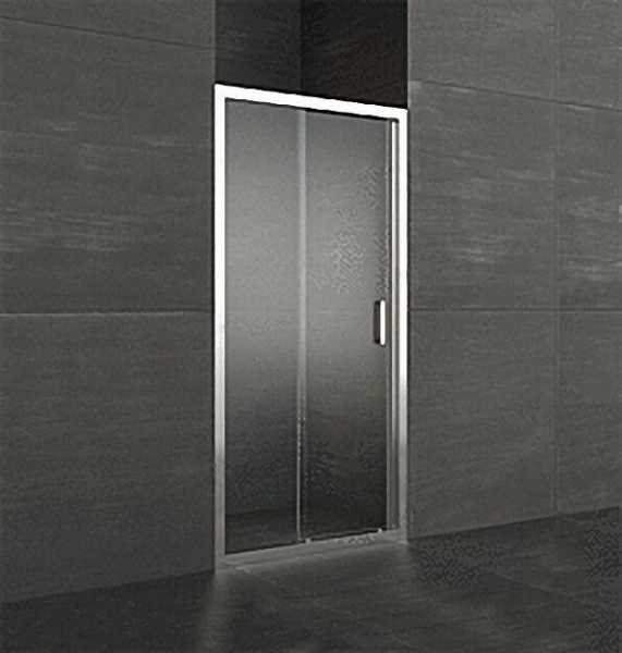 Schiebe-Nischentüre mit 1 festen Glasteil, 6mm Sicherheits-Glas, BxH= 1000x1950mm, Einstieg 360mm
