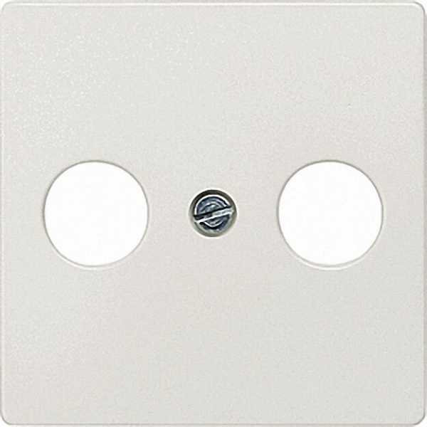 Abdeckplatte für TV/SAT-Anschluss aluminiummetallic/ Schutzart IP20 2-Loch-Ausführung / 1 Stück
