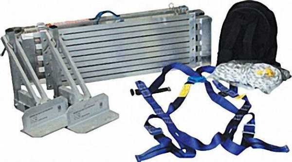 Alu-Teleskop-Klappdiele Set mit 2 Roof-Tool und Auffanggurt