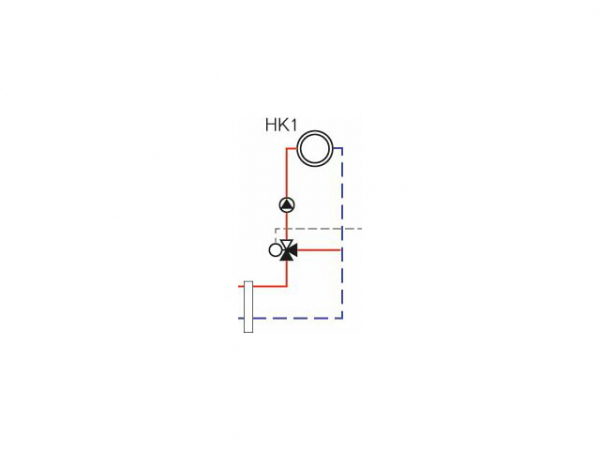 Buderus Heizkreispaket Logaplus WE4.1 bis 25 kW 1HK WHY DN25 quer HSM25/6 MM100