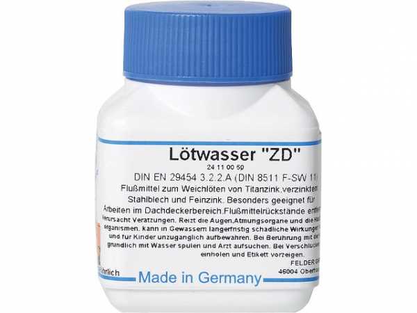 Lötwasser 'ZD' 0,1 kg Flasche mit Pinseleinsatz