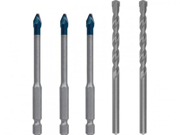 Fliesenbohrer-Set BOSCH 5-teilig HardCeramic Ø 3x6 mm Fliesenbohrer und 2x 6 mm Betonbohrermit 1/4' Sechskantaufnahme