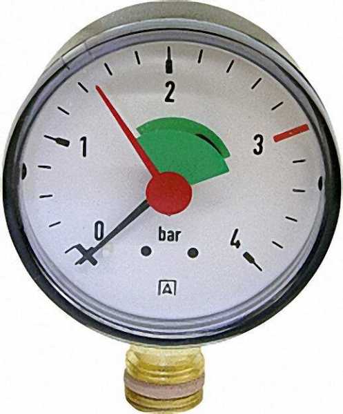 Heizungsmanometer radial 63mm durch, 3/8''