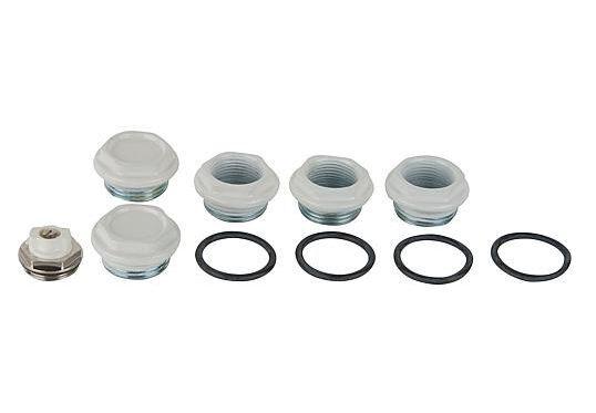 Anschluss-Stopfen-Set Tribeca Röhrenradiator, G1"x3/4",RAL9010