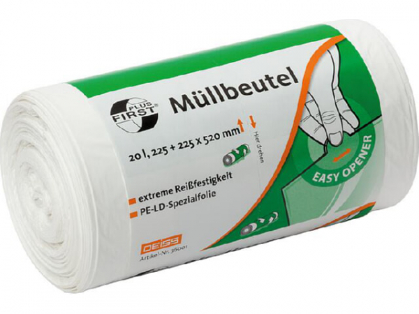 FIRST PLUS - Müllbeutel aus LDPE, 1A-Material, 30 l VPE 50 Stück