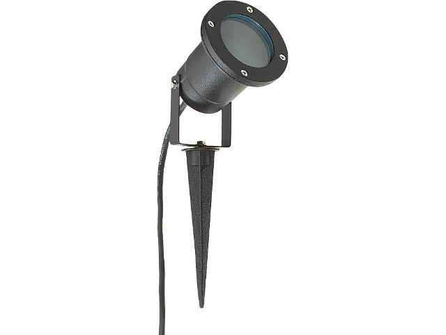 Led Außenleuchte mit Erdspieß rund, mit GU10 Sockel, IP54, schwarz mat Led Außenleuchte mit Erdspieß rund, mit GU10 Sockel, IP54, schwarz mat