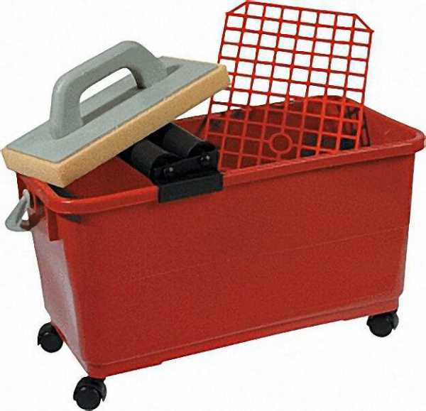 Fliesenwaschset Profi 8tlg, 22 Liter 4 Rollen Hydroschwamm