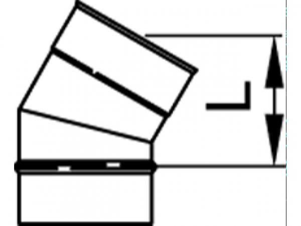 VIESSMANN 9564853 Vitoset Winkel 45 Grad, einwandig, Systemgröße 150mm