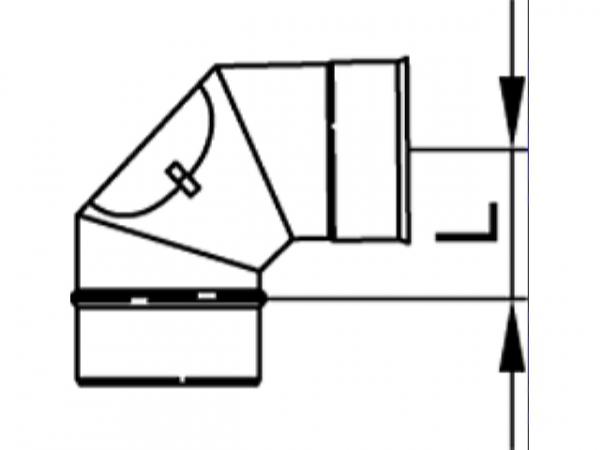 VIESSMANN 9564837 Vitoset Reinigungswinkel 87 Grad, einwandig, Unterdruck, Systemgröße 130mm