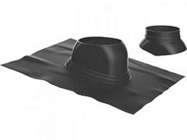 Buderus Universal-Dachziegel, Ø 125 mm, 5 °–25 °, schwarz, Regenkappe, 7738112511