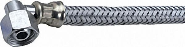 Ölschlauch einerseits 3/8'' Überwurfür mutter, anderseits 3/8'' Überwurfmutter mit kurzem 90 Winkel
