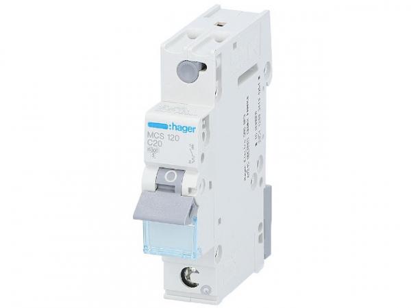 Leitungsschutzschalter Hager 1p,C20A,6kA,MCS120,QuickConnect