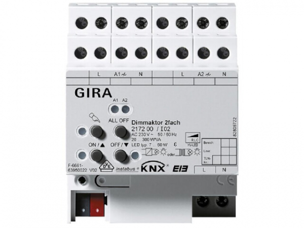 GIRA Dimmaktor 2-fach 2x300 W/VA KNX REG