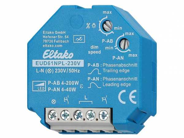 Universal-Dimmschalter ohne N-Anschluss für LED Eltako, EUD61NPL-230V