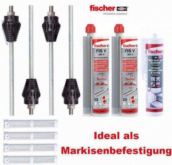 Fischer Thermax Befestigungsset mit Injektionsmörtel FIS V 360 S und Kleb- Dichtmasse M12 16/170