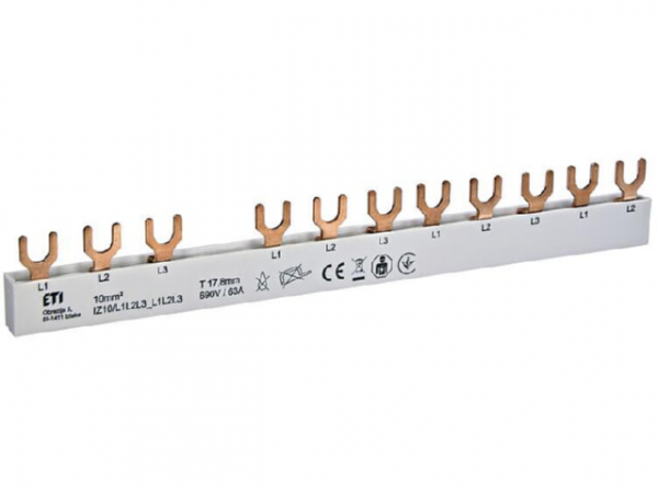 ETI Kupferschiene, Phasenschiene, 3-polig, IZ10/L1L2L3_L1L2L3