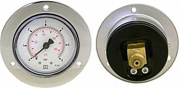 Manometer in Stahlblechgehäuse, 0-10 bar, 50mm für G1/4